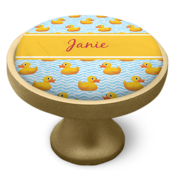 Rubber Duckie Cabinet Knob - Gold - Side