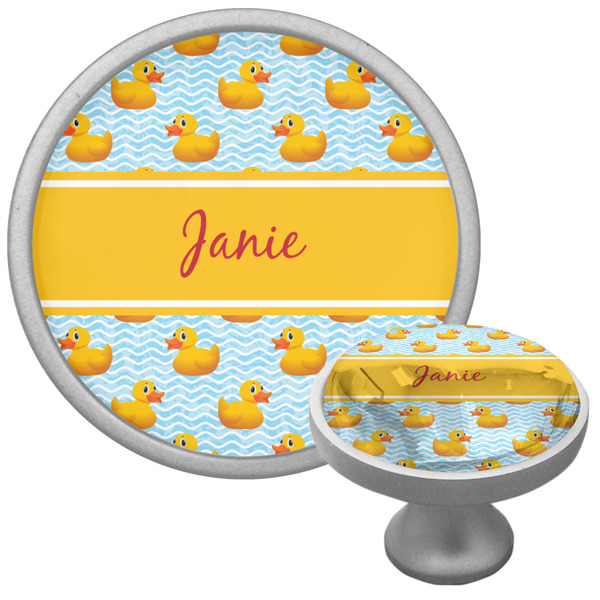 Custom Rubber Duckie Cabinet Knob (Silver) (Personalized)