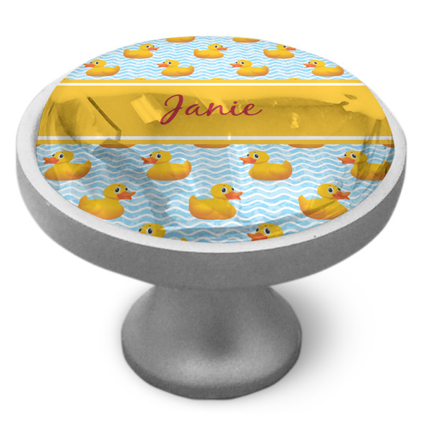 Rubber Duckie Cabinet Knob - Nickel - Side