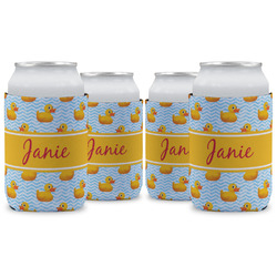 Rubber Duckie Can Cooler (12 oz) - Set of 4 w/ Name or Text