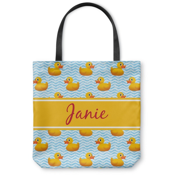 Custom Rubber Duckie Canvas Tote Bag - Large - 18"x18" (Personalized)