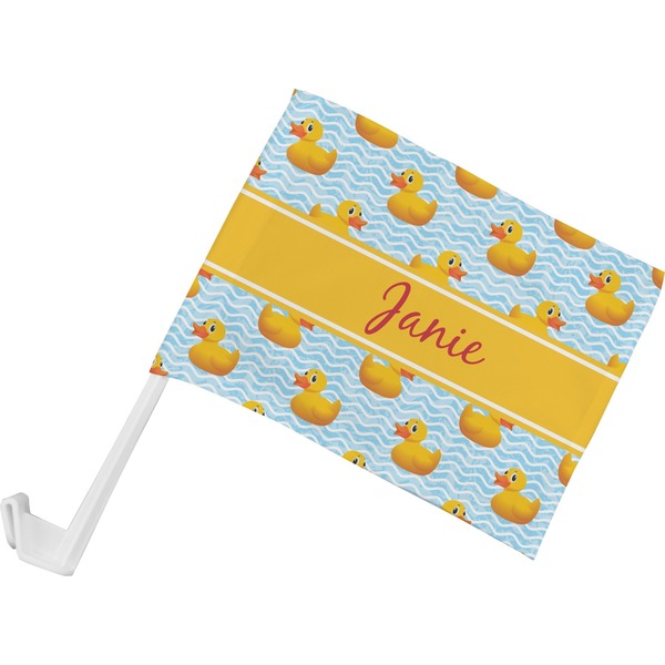 Custom Rubber Duckie Car Flag - Small w/ Name or Text