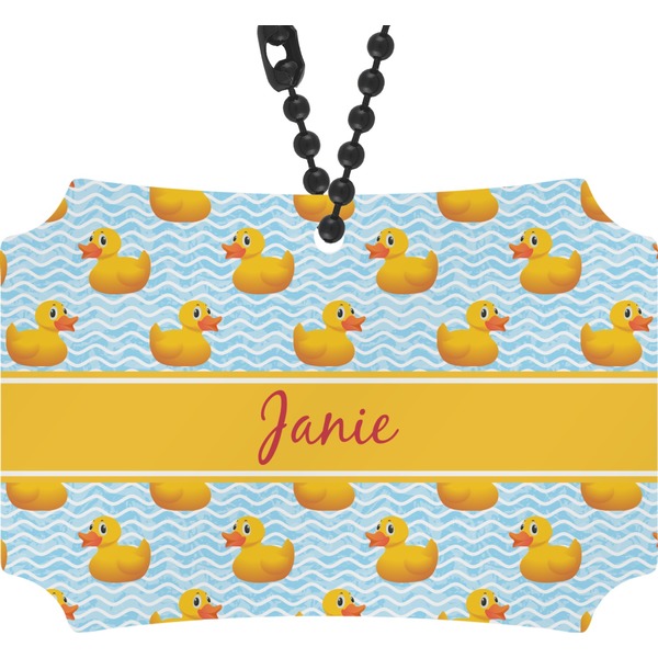 Custom Rubber Duckie Rear View Mirror Ornament (Personalized)