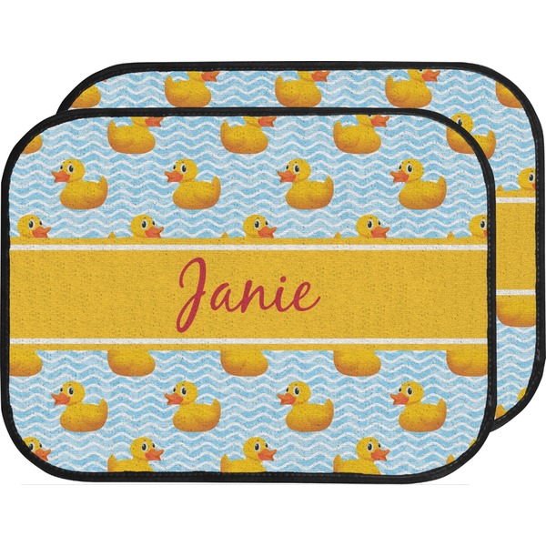 Custom Rubber Duckie Car Floor Mats (Back Seat) (Personalized)