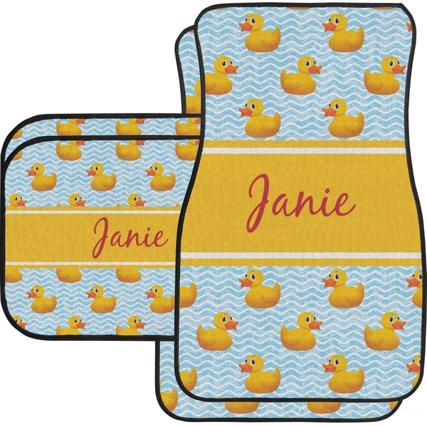 Custom Rubber Duckie Car Floor Mats Set - 2 Front & 2 Back (Personalized)
