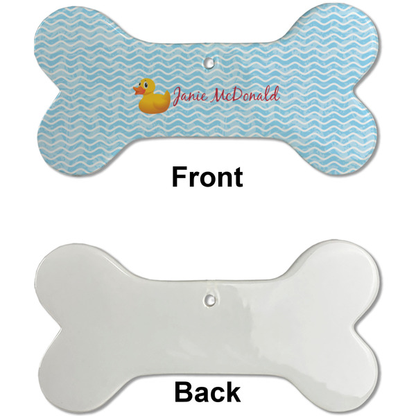 Rubber Duckie Ceramic Flat Ornament - Bone Front & Back Single Print (APPROVAL)