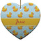 Rubber Duckie Ceramic Flat Ornament - Heart (Front)