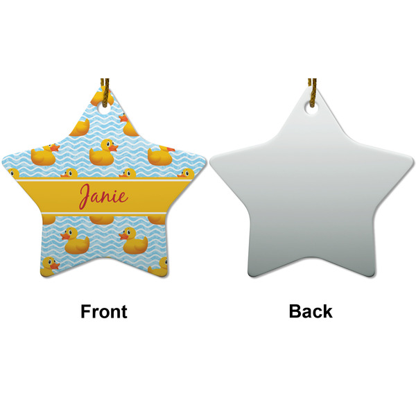 Rubber Duckie Ceramic Flat Ornament - Star Front & Back (APPROVAL)