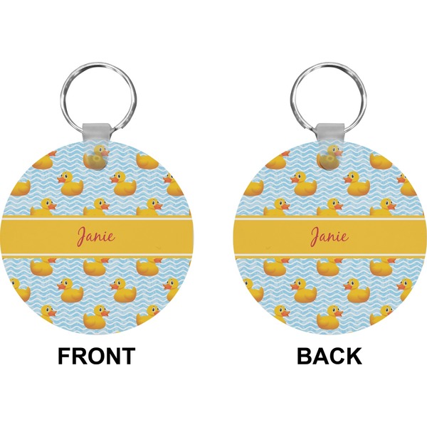 Rubber Duckie Circle Keychain (Front + Back)