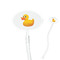 Rubber Duckie Clear Plastic 7" Stir Stick - Oval - Closeup