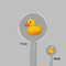Rubber Duckie Clear Plastic 7" Stir Stick - Round - Front & Back
