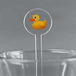 Rubber Duckie 5.5" Round Plastic Stir Sticks - Clear