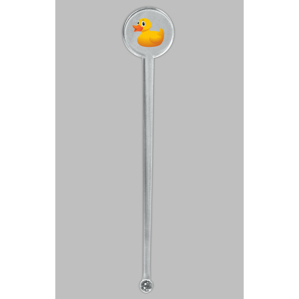 Rubber Duckie Clear Plastic 7" Stir Stick - Round - Single Stick