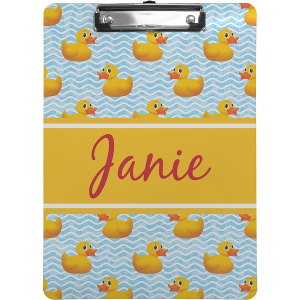 Custom Rubber Duckie Clipboard (Letter Size) (Personalized)