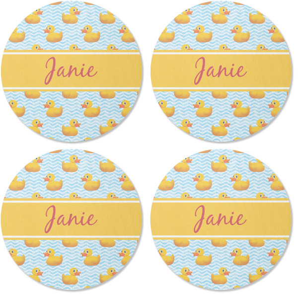 Rubber Duckie Coaster Round Rubber Back - Apvl
