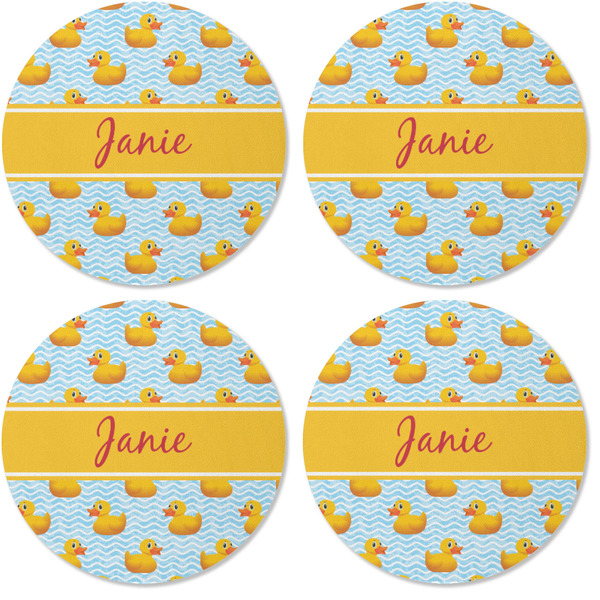 Rubber Duckie Coaster Round Rubber Back - Apvl