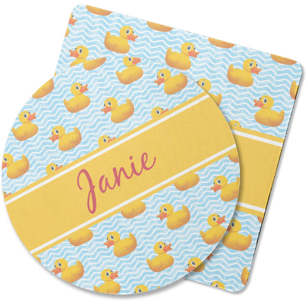 Custom Rubber Duckie Rubber Backed Coaster (Personalized)