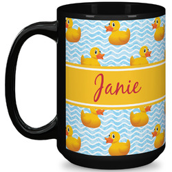 Rubber Duckie 15 Oz Coffee Mug - Black (Personalized)