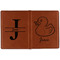 Rubber Duckie Cognac Leather Passport Holder Outside Double Sided - Apvl