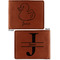 Rubber Duckie Cognac Leatherette Bifold Wallets - Front and Back