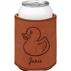 Rubber Duckie Leatherette Can Sleeve - Double Sided (Personalized)