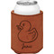 Rubber Duckie Cognac Leatherette Can Sleeve - Single Front