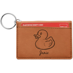 Rubber Duckie Leatherette Keychain ID Holder - Double Sided (Personalized)