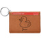 Rubber Duckie Cognac Leatherette Keychain ID Holders - Front Credit Card