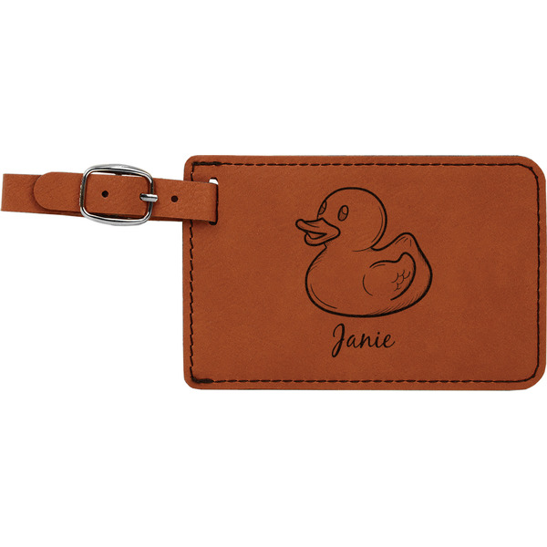 Custom Rubber Duckie Leatherette Luggage Tag (Personalized)