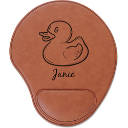 Rubber Duckie Leatherette Mouse Pad with Wrist Support (Personalized)