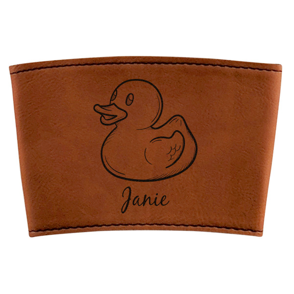 Custom Rubber Duckie Leatherette Cup Sleeve (Personalized)