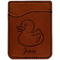 Rubber Duckie Cognac Leatherette Phone Wallet close up