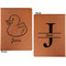 Rubber Duckie Cognac Leatherette Portfolios with Notepad - Large - Double Sided - Apvl