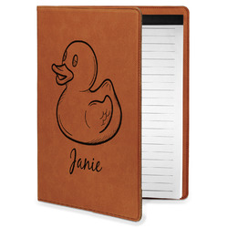 Rubber Duckie Leatherette Portfolio with Notepad - Small - Double Sided (Personalized)