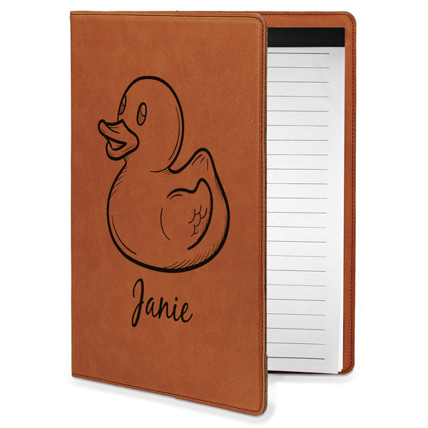 Custom Rubber Duckie Leatherette Portfolio with Notepad - Small - Double Sided (Personalized)
