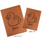 Rubber Duckie Cognac Leatherette Portfolios with Notepad - Compare Sizes