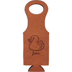 Rubber Duckie Leatherette Wine Tote - Double Sided (Personalized)