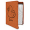 Rubber Duckie Cognac Leatherette Zipper Portfolios with Notepad - Main