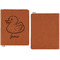 Rubber Duckie Cognac Leatherette Zipper Portfolios with Notepad - Single Sided - Apvl