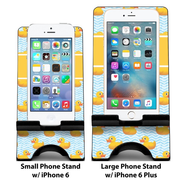 Rubber Duckie Compare Phone Stand Sizes - with iPhones