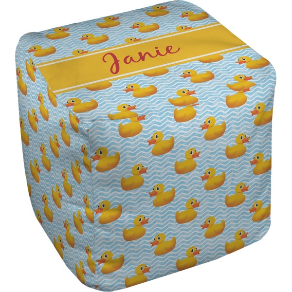 Custom Rubber Duckie Cube Pouf Ottoman (Personalized)