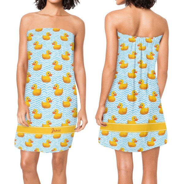 Rubber Duckie Custom Bath Wrap - Front & Back View