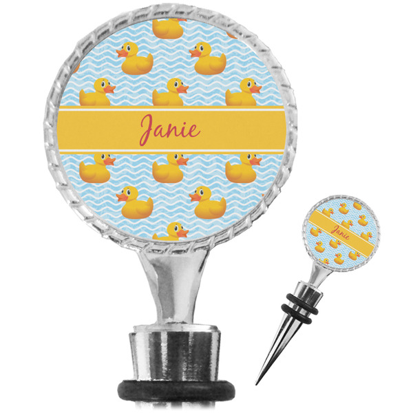Custom Rubber Duckie Wine Bottle Stopper (Personalized)