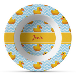 Rubber Duckie Plastic Bowl - Microwave Safe - Composite Polymer (Personalized)