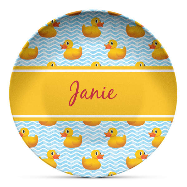 Custom Rubber Duckie Microwave Safe Plastic Plate - Composite Polymer (Personalized)