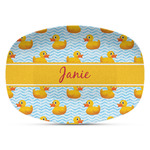 Rubber Duckie Plastic Platter - Microwave & Oven Safe Composite Polymer (Personalized)