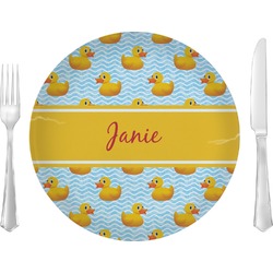 Rubber Duckie Glass Lunch / Dinner Plate 10" (Personalized)