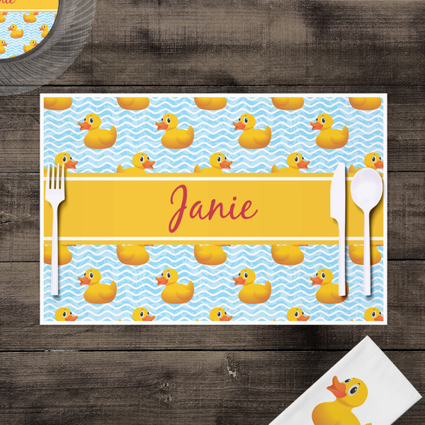 Rubber Duckie Disposable Paper Placemat - In Context