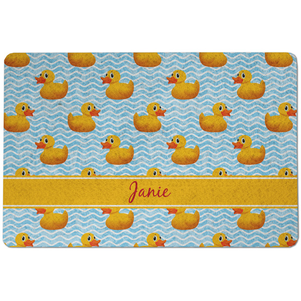 Custom Rubber Duckie Dog Food Mat w/ Name or Text
