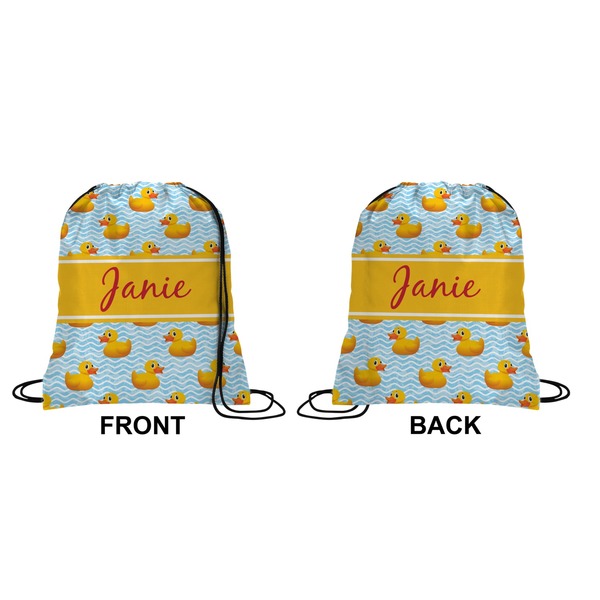 Rubber Duckie Drawstring Backpack Front & Back Small